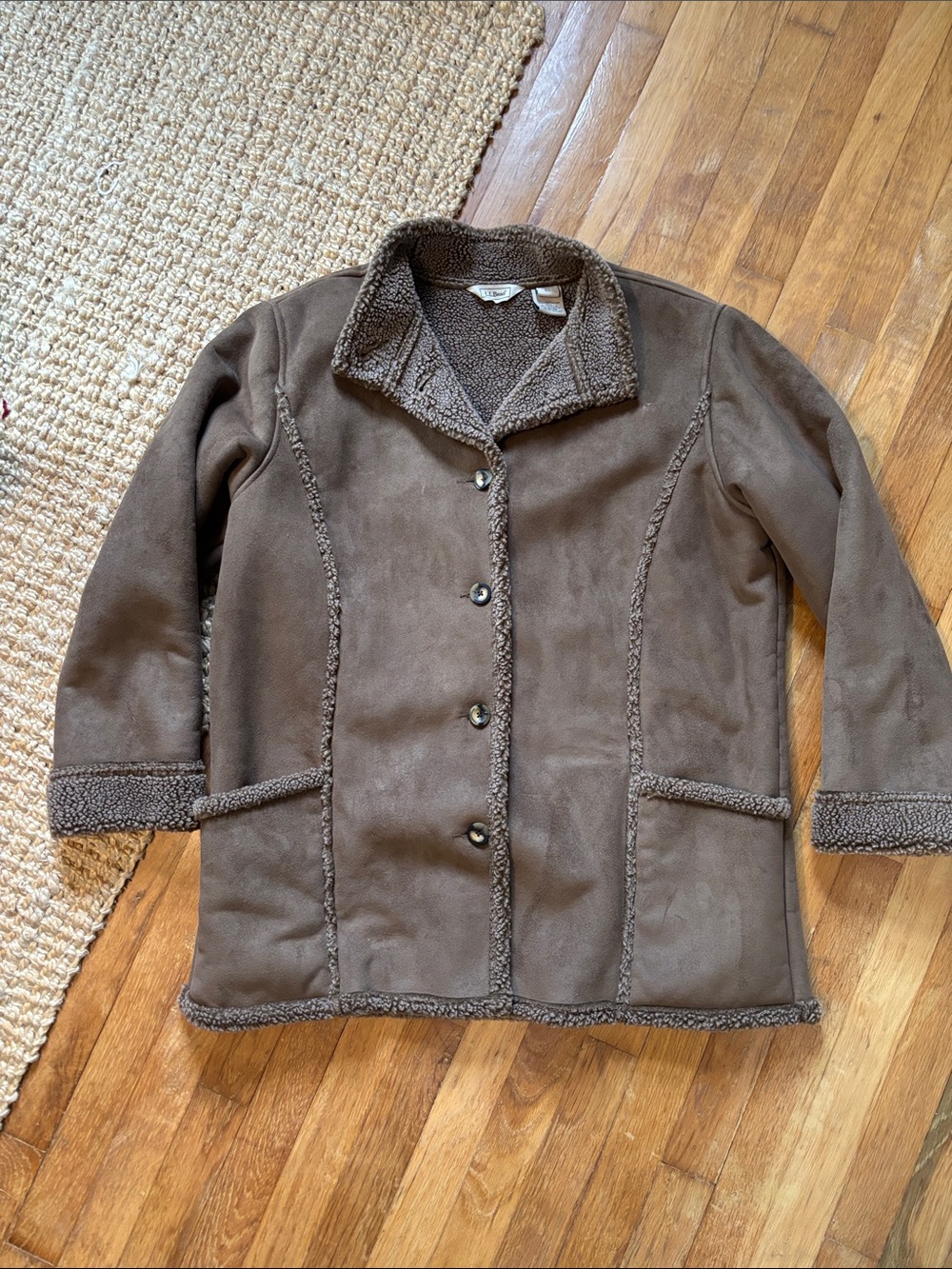 L.L. Bean Brown Faux Shearling Teddy Jacket